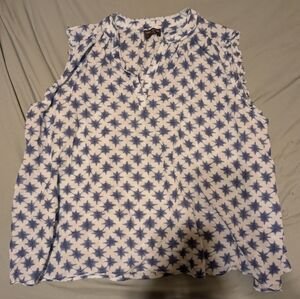 NWOT Lane Bryant Blue and White Blouse